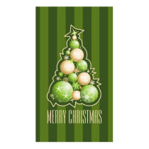 Green & Gold Bubbles Christmas Tree Gift Tag business cards