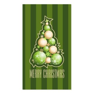 Green Gold Bubbles Christmas Tree Gift Tag Business Card