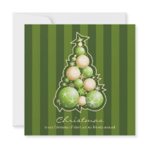 Green & Gold Bubbles Christmas Tree invitations by Ruxique Green & Gold Bubbles Christmas Tree invitations