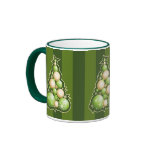 Green & Gold Bubbles Christmas Tree Mugs