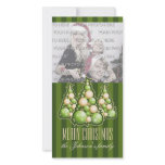 Green & Gold Bubbles Christmas Tree Photo Card Template