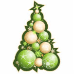 Green &amp; Gold Bubbles Christmas Tree Photo Cutout