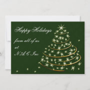 green gold Business Holiday Flat cards invitation