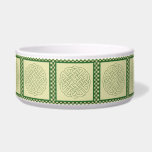 Green & Gold Checked Celtic Knot Pet Bowl pet bowls