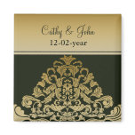 green gold Save the date magnet