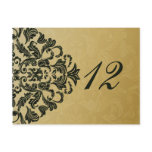 green gold table numbers postcards