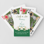 Green Gold White Irish Wedding Playing Cards