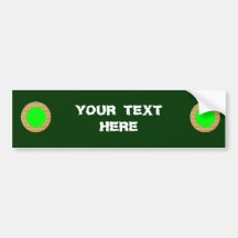 Green Golden Circles - Add your GOLDEN Text Bumper Stickers