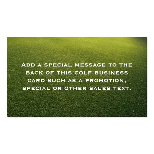 Green Golf Course at Dawn Business Card Template (back side)