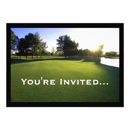 Green Golf Course at Dawn Custom Invitation