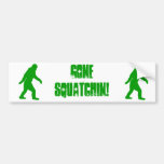 Green gone squatchin slogan text bumper stickers