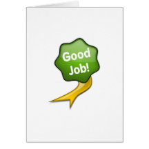 Green Good Job Ribbon Card