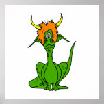 Green Goofy Dragon posters