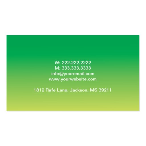 Green Gradient Psychologist Business Card (back side)