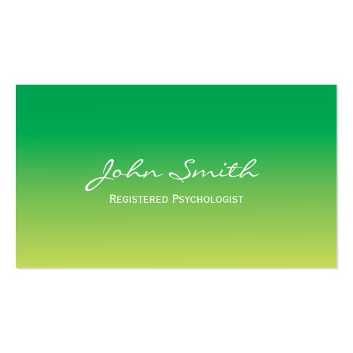 Green Gradient Psychologist Business Card (front side)