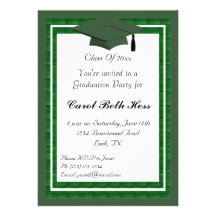 Green Graduation Party Invitation