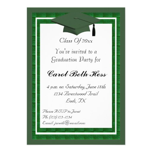 Green Graduation Party Invitation