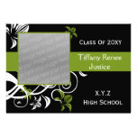 green Graduation photo Invitation invitations