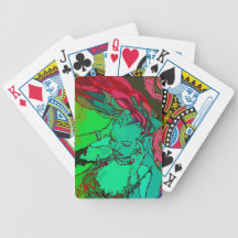 green graffiti girl bicycle poker cards