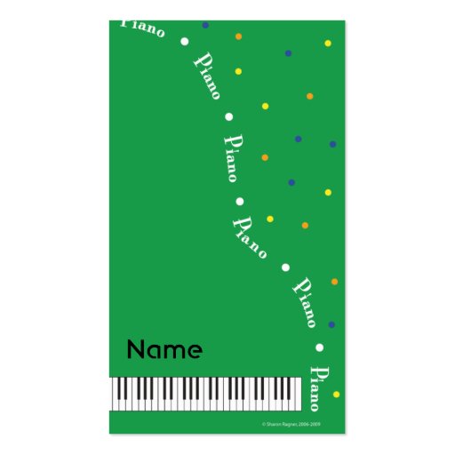 Green Grand Piano Business Card