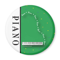 Green Grand Piano Magnet