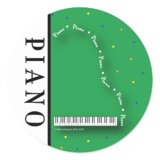 Green Grand Piano Stickers sticker