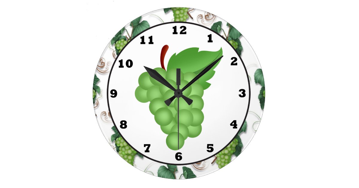 grape kitchen wall clock