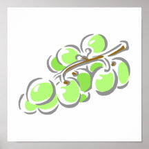 Green Grapes Bunch Poster