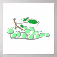 Green Grapes Bunch Print