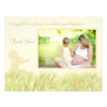 Green grass baby shower thank you card personalized invitations