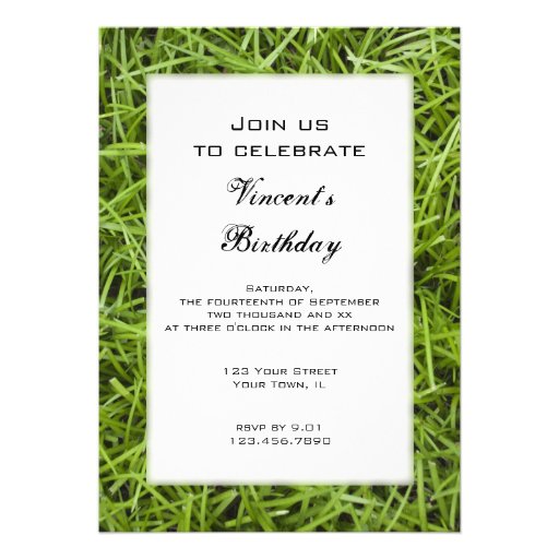 Green Grass Birthday Party Invitation