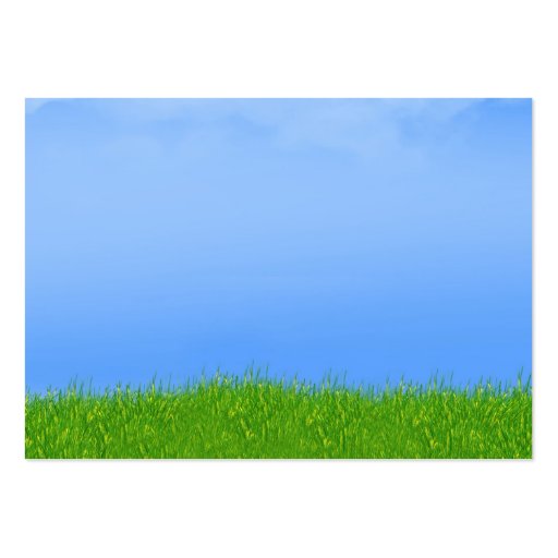 Green Grass & Blue Sky Background Business Card Templates (front side)