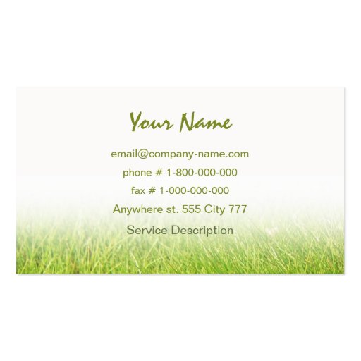 Green Grass Business Card (back side)
