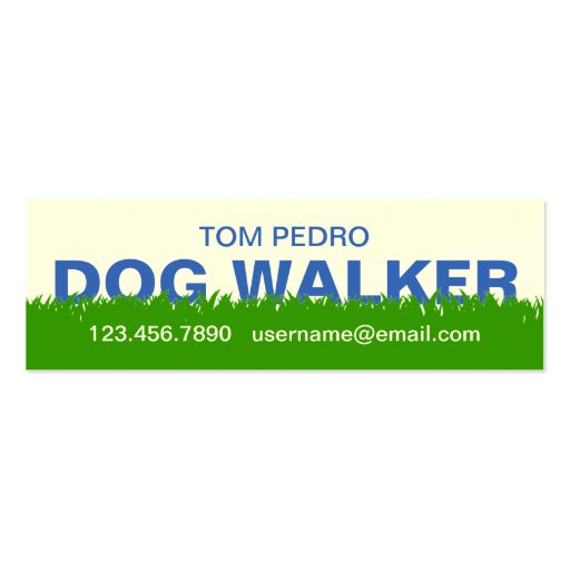 Green Grass Dog Walker Business Card Template