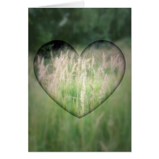 Green Grass Heart Card