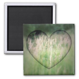 Green Grass Heart Fridge Magnet