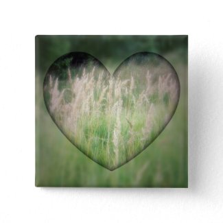 Green Grass Heart Pins