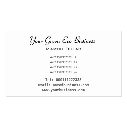 Green Grass Lawn Business Card (back side)