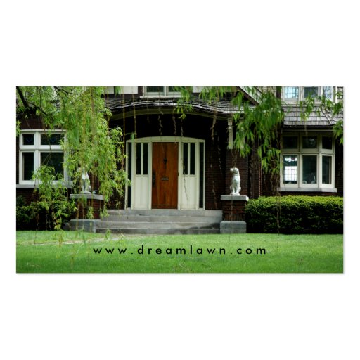 Green grass lawn care home Business Card