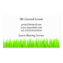 Green Grass, Lawn Mowing Service Business Card