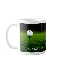 Green Grass Turf and Golf Ball / Tee, Personalized Mugs