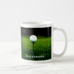 Green Grass Turf and Golf Ball / Tee, Personalized Mugs
