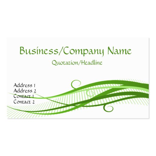 Green Grass Waves Business Cards (front side)