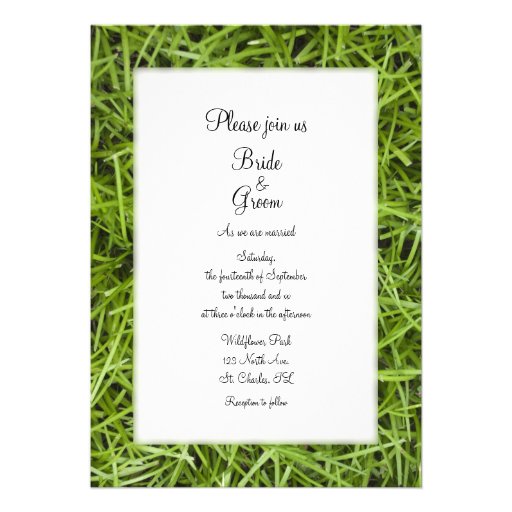 Green Grass Wedding Invitation