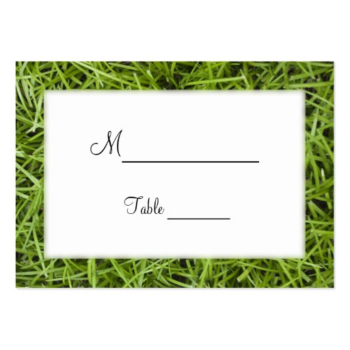 Green Grass Wedding Place Cards Business Card (front side)