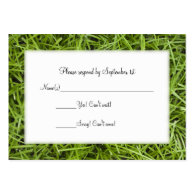 Green Grass Wedding Response Card Business Card Templates