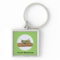 Green Grasshopper Cartoon Luggage & Laptop Tag