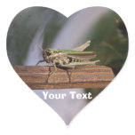 Green Grasshopper Name Gift Tag Bookplate Heart