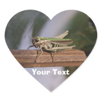 Green Grasshopper Name Gift Tag Bookplate Heart