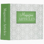 Green & Gray Damask Magazine Articles 2" Binder